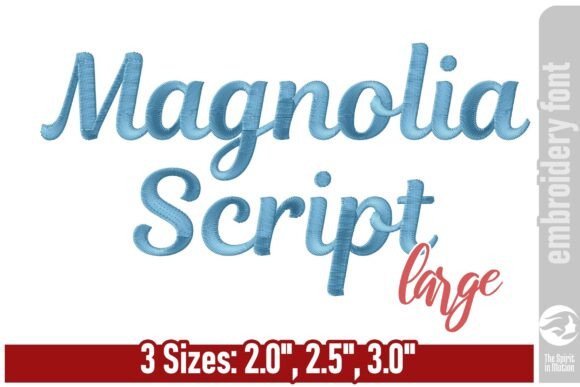Download Magnolia Script Embroidery Font - Large - Script Collection