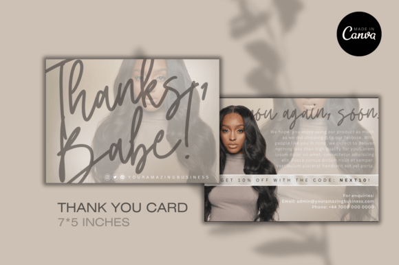 Download Thank You Card Hair Business Boutique - Premium Resources