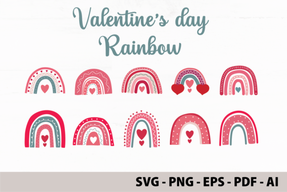 Download Boho Rainbow Valentine's Day SVG Bundle - Valentine's day Collection