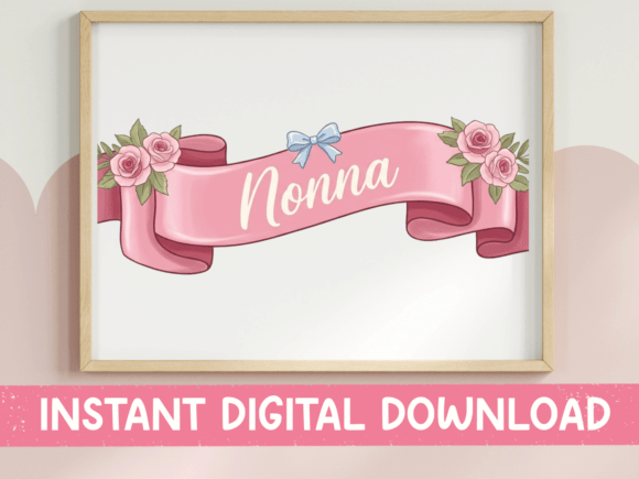 Download Nonna Floral Ribbon Banner Script Design - Script Collection